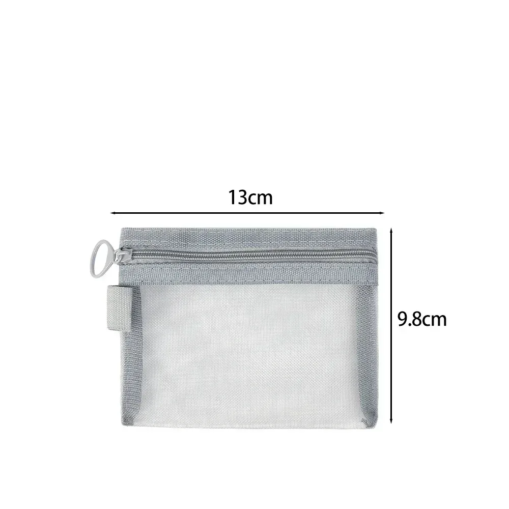 sacs à cosmétiques transparents en maille, petite et grande trousse de maquillage noire, trousse de toilette de voyage portable, trousse d'évaluation, stockage de rouge à lèvres, poudres, 1 pièce, 12 pièces