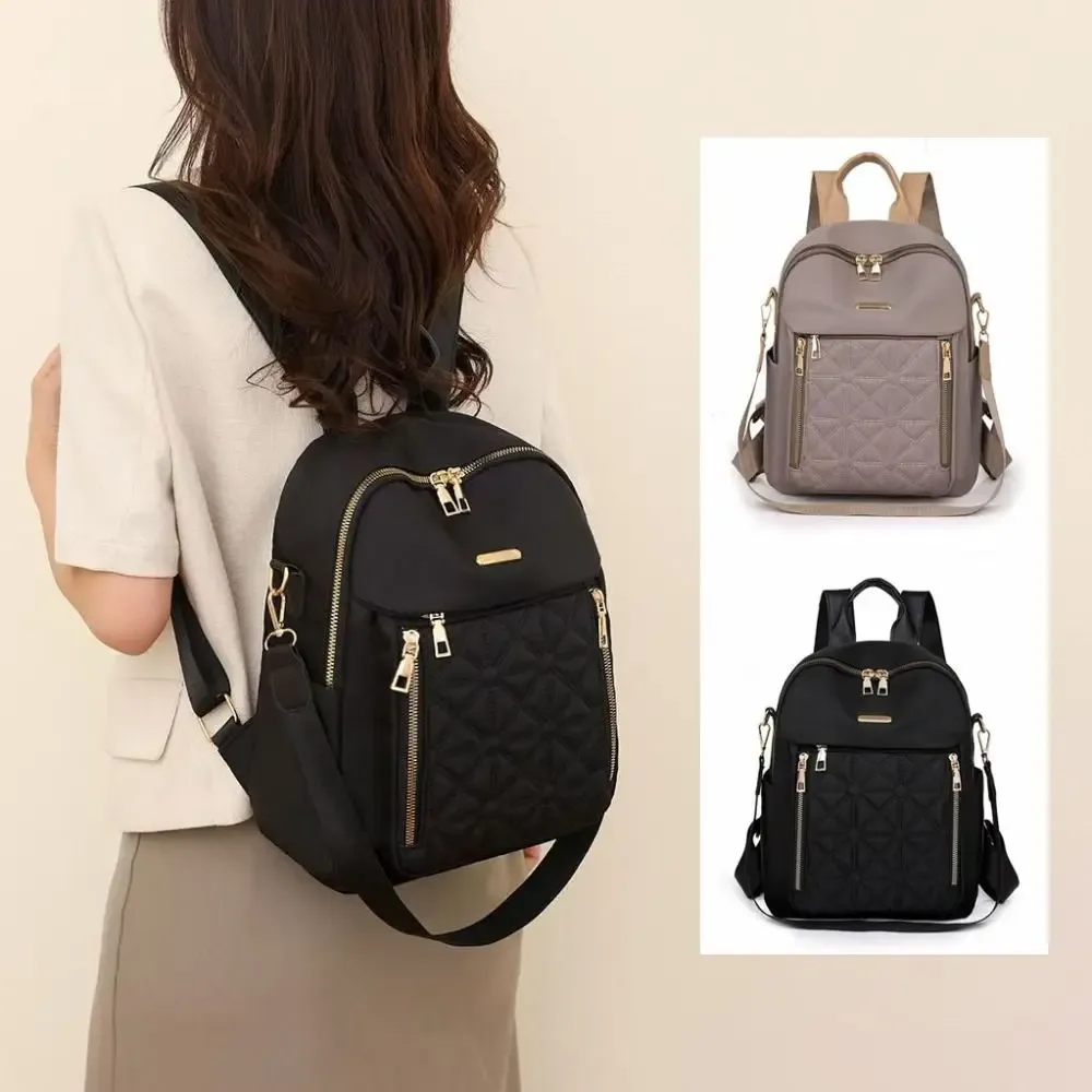 sac à dos de luxe simple en tissu oxford, sac à bandoulière multifonctionnel de couleur unie, sac à main de style coréen rétro