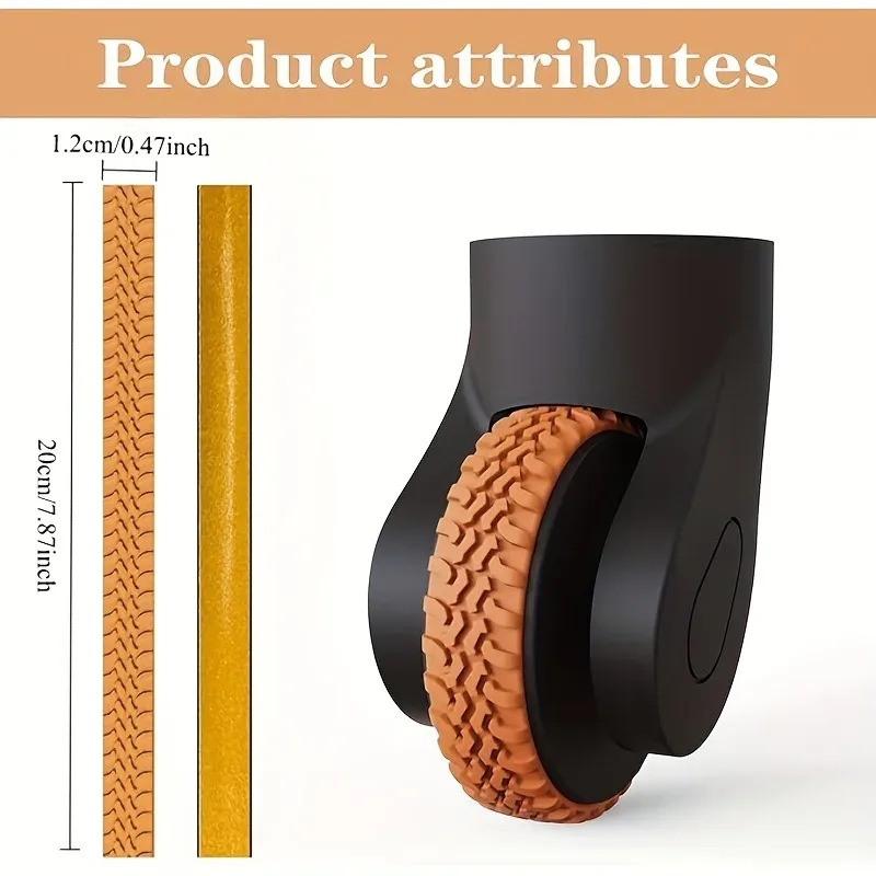 4 pièces de rechange pour roues de chariot, couvre-roues silencieux auto-adhésifs en silicone, anneau de protection en caoutchouc pour roues de valise de voyage