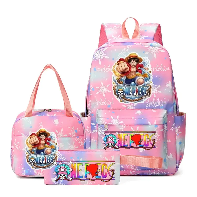 sacs à dos one piece pour femmes et hommes, sac d'école grande capacité, sac à dos imprimé, sac de voyage, sac à dos pour homme, mochila, lot de 3