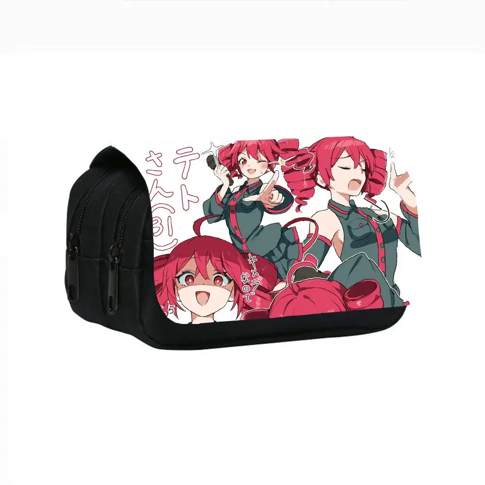 nouveau produit stress te te kasane teto imprimé double couche trousse à crayons stress étudiant papeterie sac