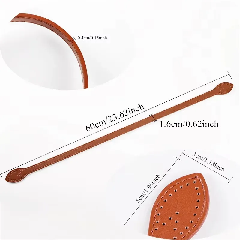 2 sangles de sac en cuir pu de 60 cm, détachables, pour sac à bandoulière, accessoires de sac faits main pour femme, remplacement diy