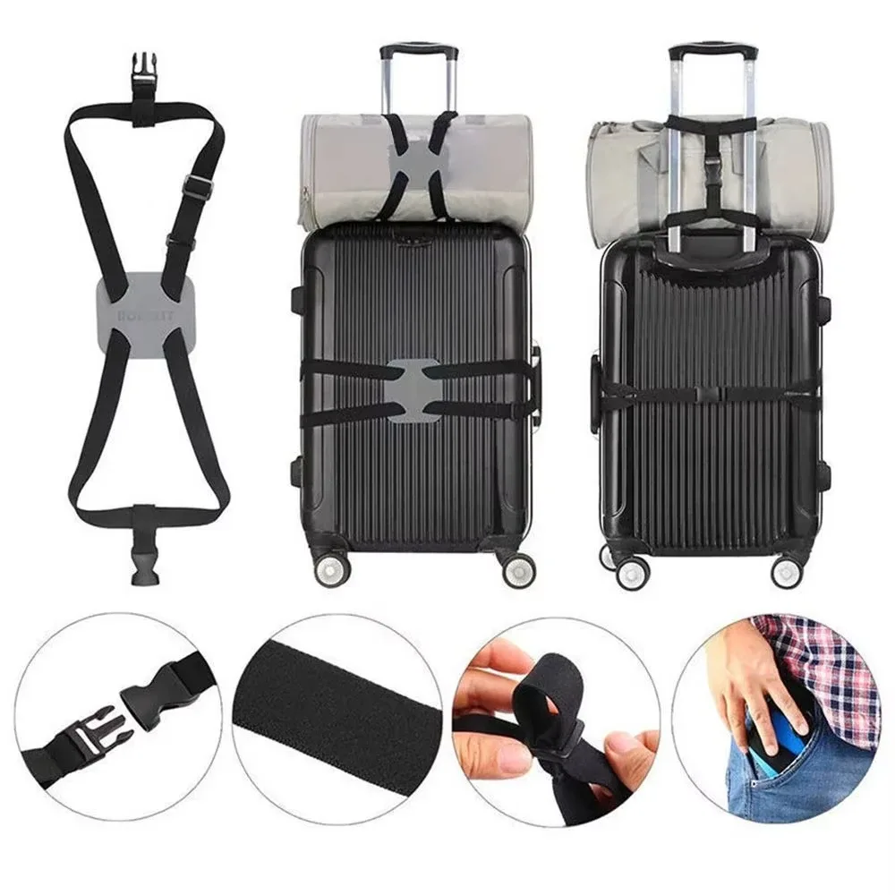 sangle de bagage élastique réglable, bande de fixation pour valise, sangle de fixation de bagages, ceinture de fixation antivol sécurisée pour le voyage