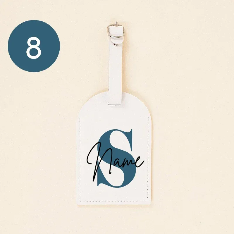 étiquette de bagage monogramme personnalisée en pu, initiale avec nom en cuir pour valise, bagages, sac à main, étiquette de sac de voyage, meilleurs cadeaux