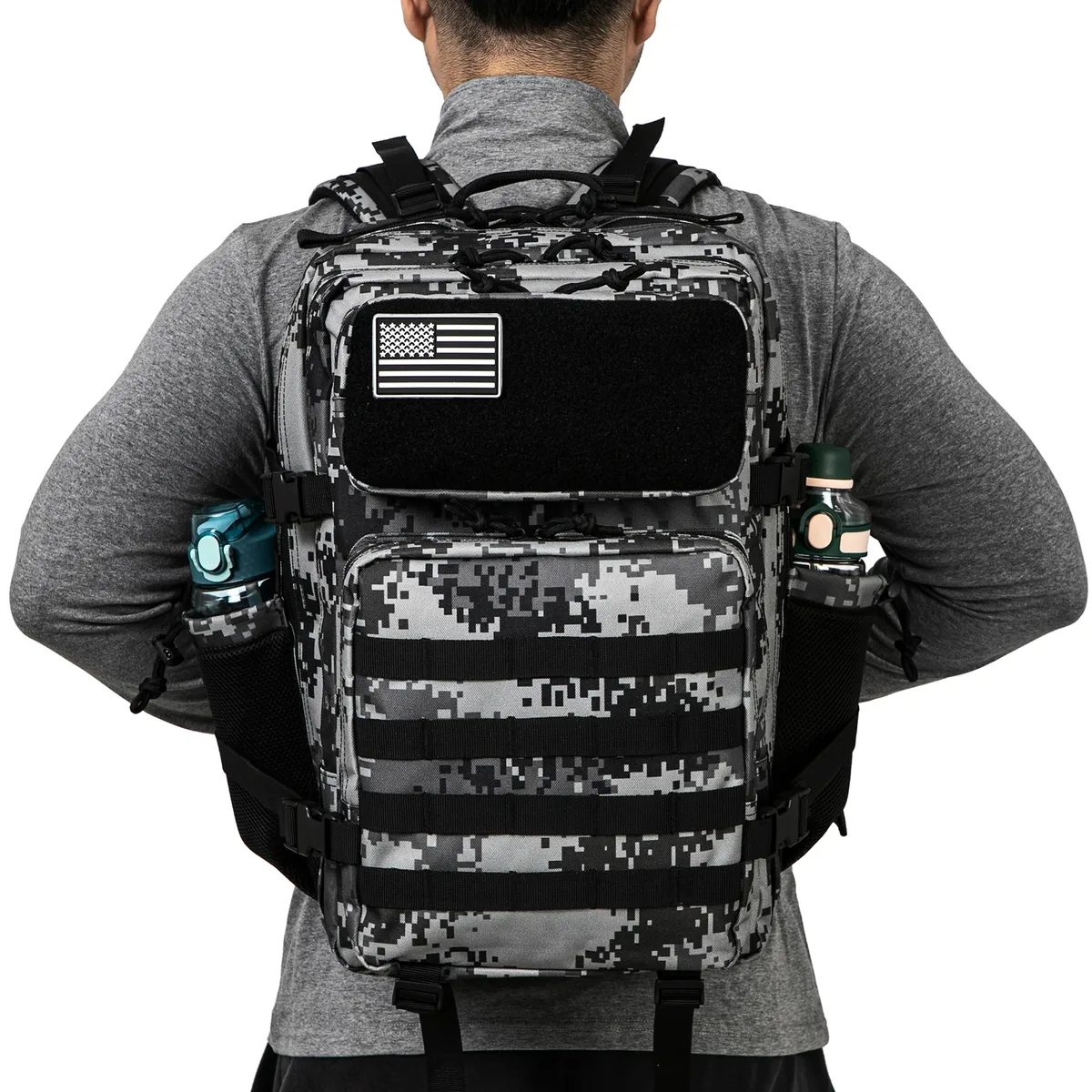 sac à dos tactique 45l, sac de survie, sac de chasse, sac à dos molle, sac de sport pour hommes, sac à dos de randonnée edc pour extérieur avec porte-bouteille