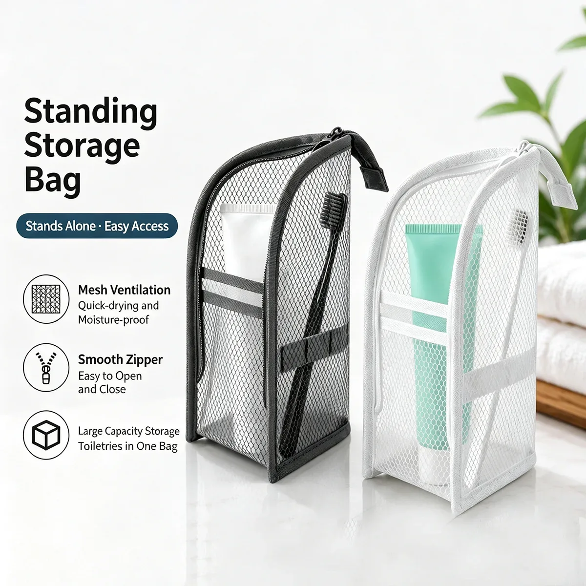 sac de voyage pour maquillage, sac pour pinceaux de maquillage, porte-stylo, sac de rangement pour brosse à dents, sac de toilette portable imperméable pour voyageur