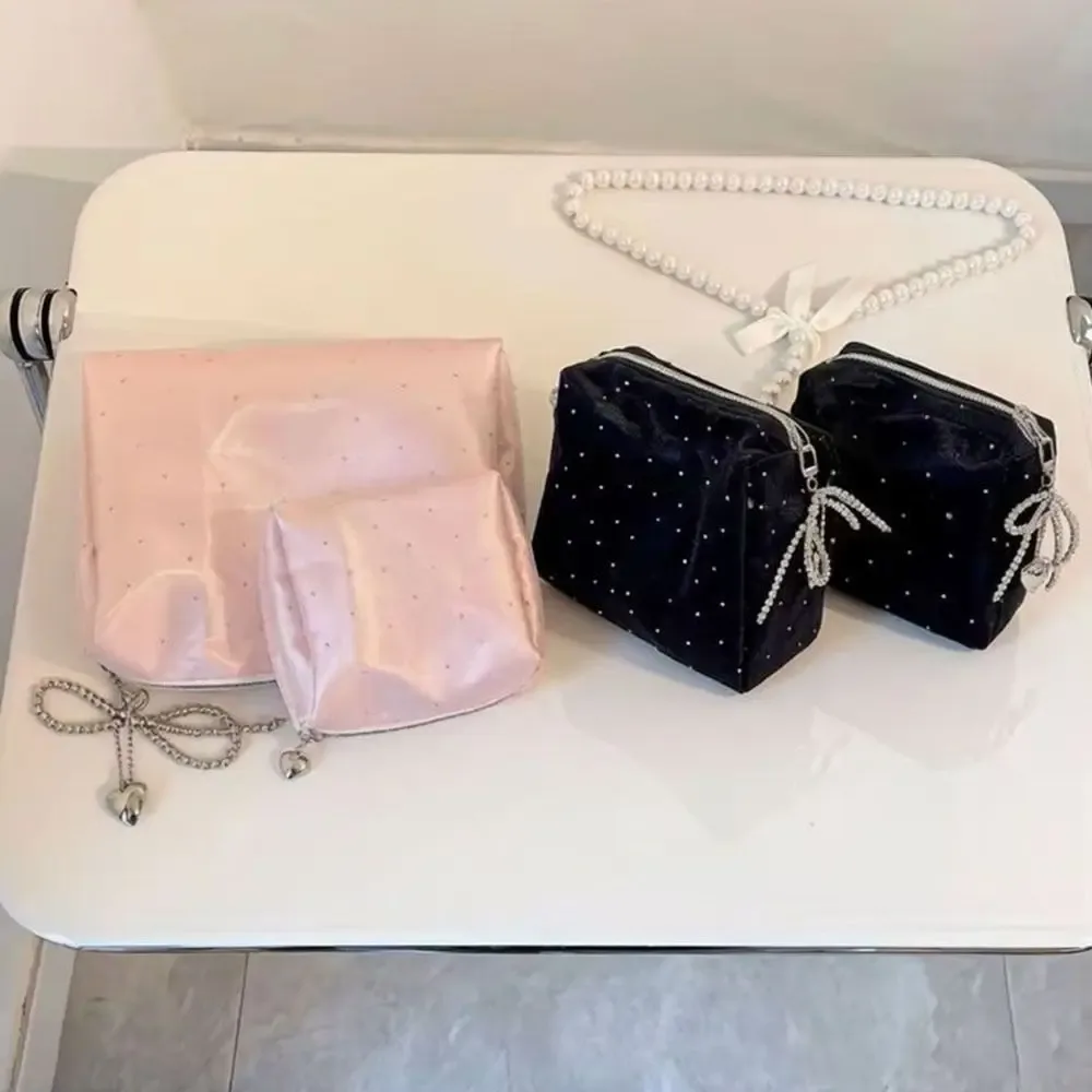 sac cosmétique de luxe multifonctionnel à sequins, trousse de maquillage portable à fermeture éclair, grand sac à main à strass de grande capacité, sac de voyage