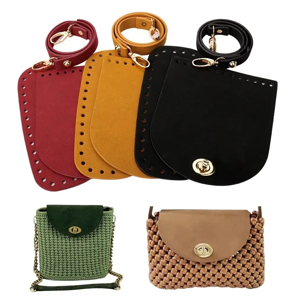 ensemble de sac tissé à sangle astronomique, faux cuir, crochet initié, sac fait main, accessoires de sac à dos, 3 pièces par ensemble