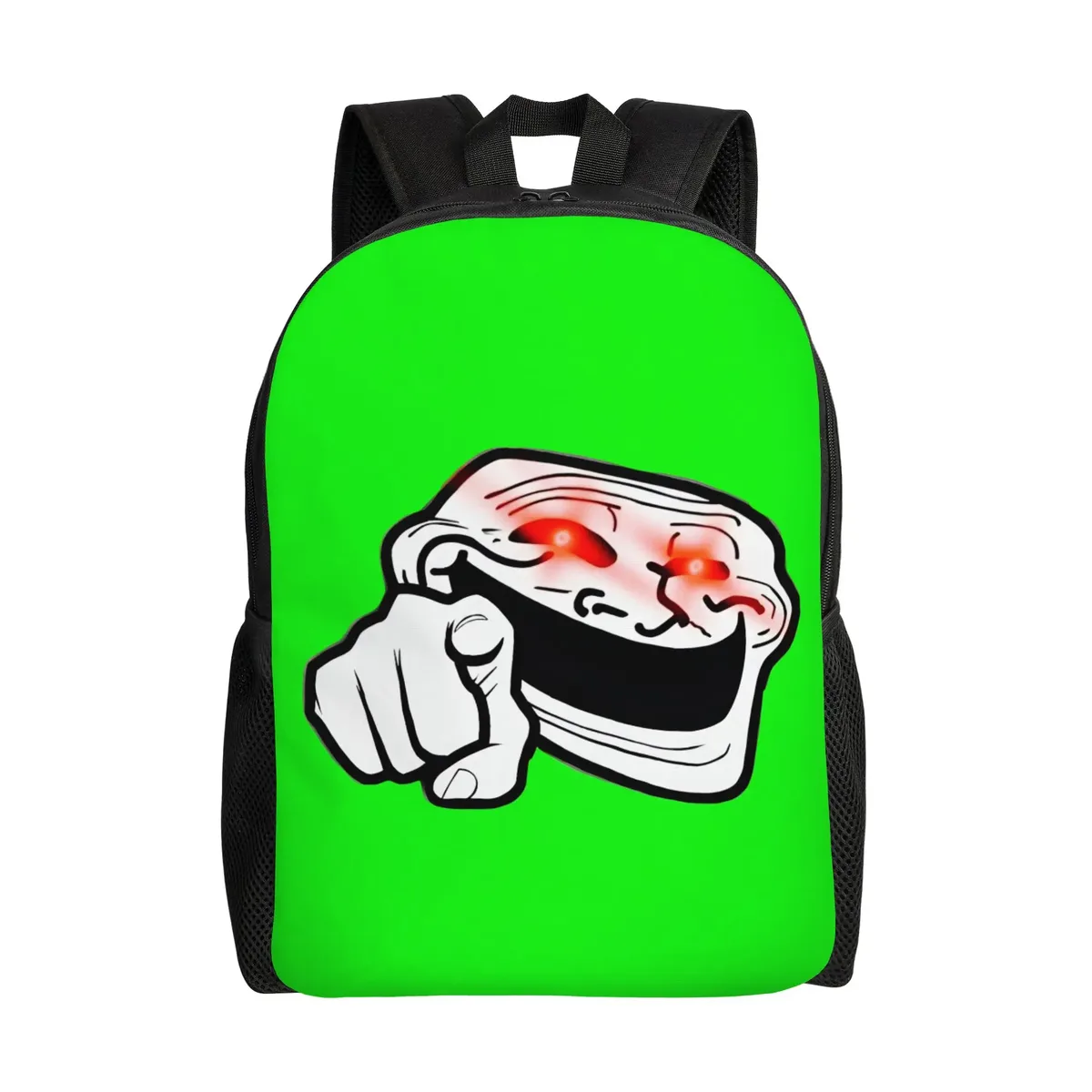 trollface sacs à dos amusants pour hommes et femmes, sac à livres basique pour l'université, l'école, sacs manga