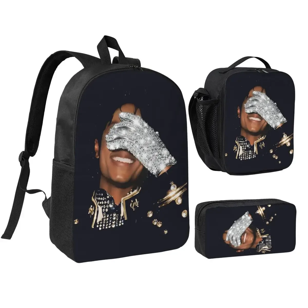 sac à dos 3 pièces/ensemble 261 mj dangerous tour pour étudiant, sac à bandoulière, sac à déjeuner, trousse à crayons