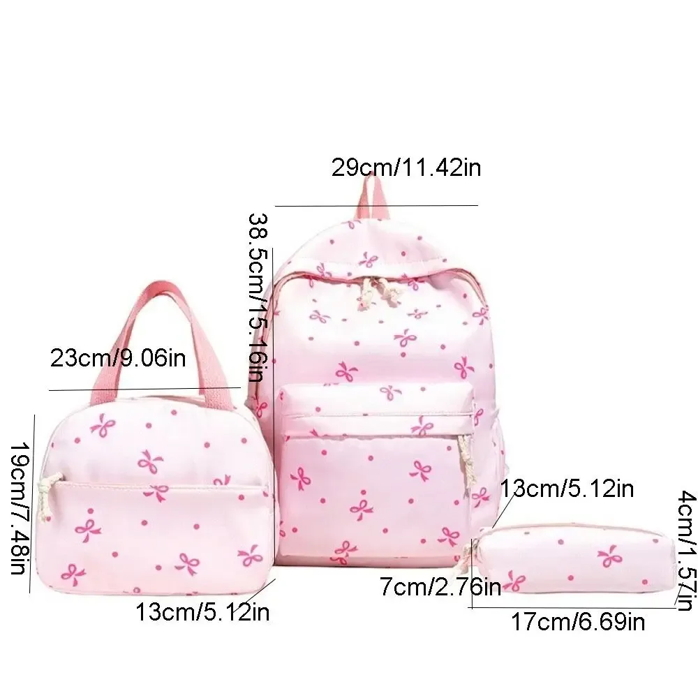 ensemble de sacs d'école trois pièces avec trousse, sac à dos en nylon grande capacité avec nœud, protection anti-rayures et sangles fixes