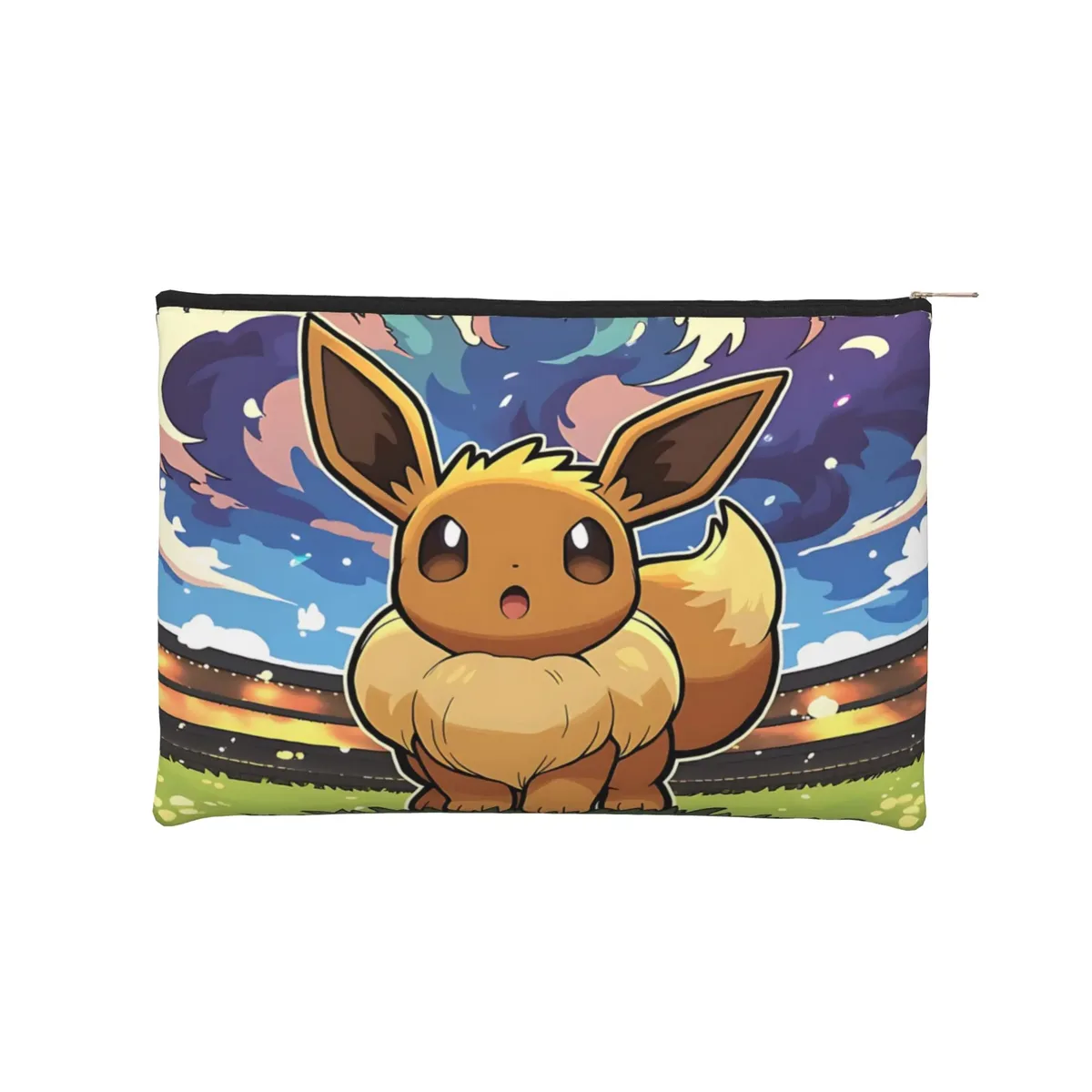sac de voyage léger et mignon pokemon, pochette de maquillage eeveelution, trousse de toilette avec fermeture éclair, pochette cosmétique de voyage