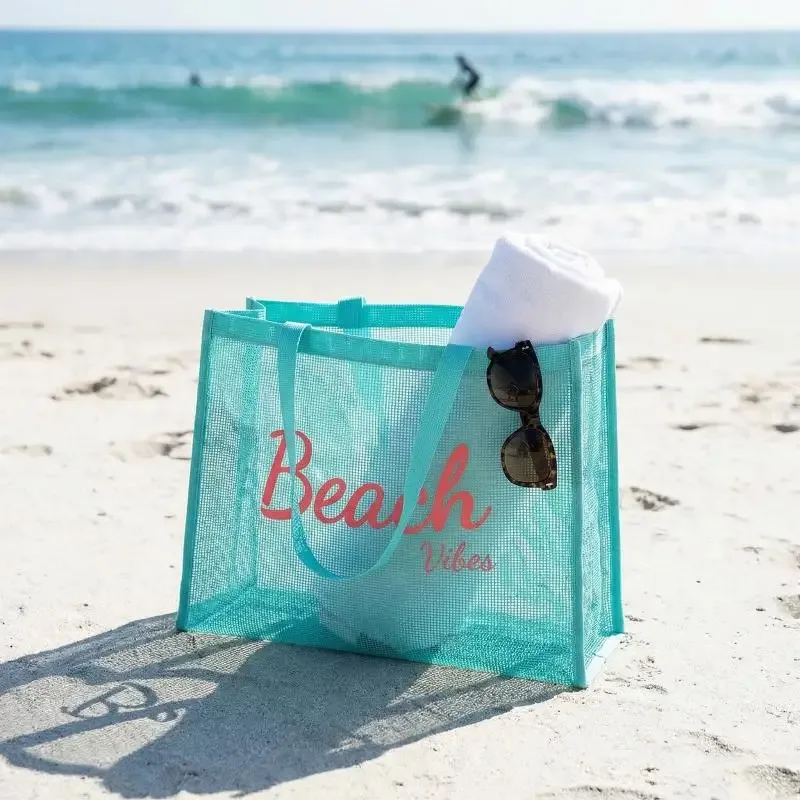 sac fourre-tout en maille pour femmes, grand sac de shopping réutilisable, durable, pour la piscine, le fitness et les voyages
