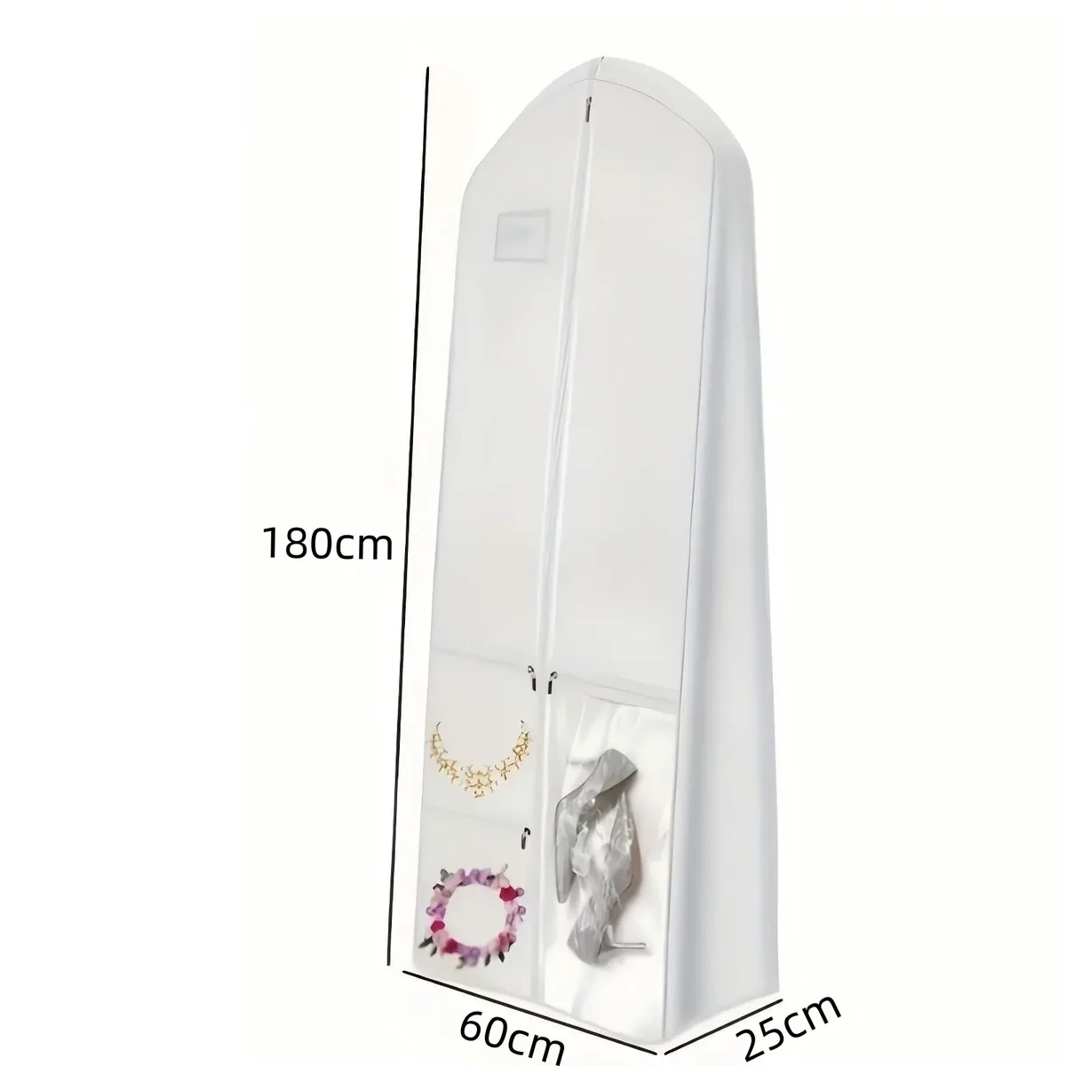 sac de rangement vertical haut de gamme pour robe de mariée en tissu non tissé épais, anti-poussière et anti-humidité, avec poignée