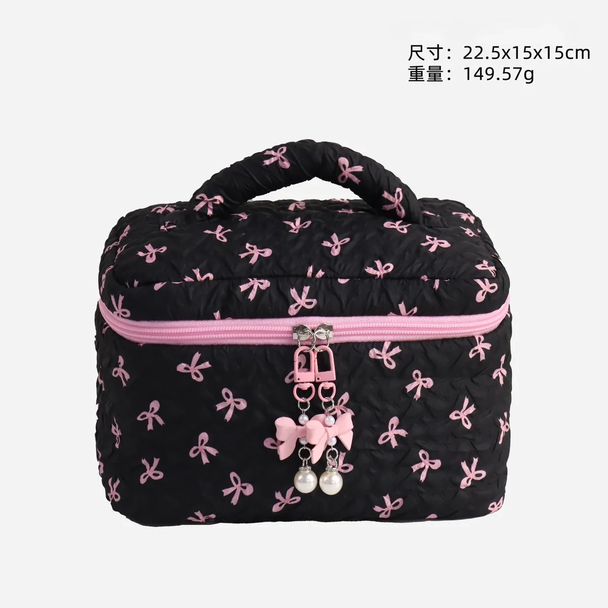 nouvelle trousse de maquillage élégante à nœud, grande capacité, pochette de maquillage à main, trousse de toilette portable pour femmes, organisateur de rangement pour rouges à lèvres