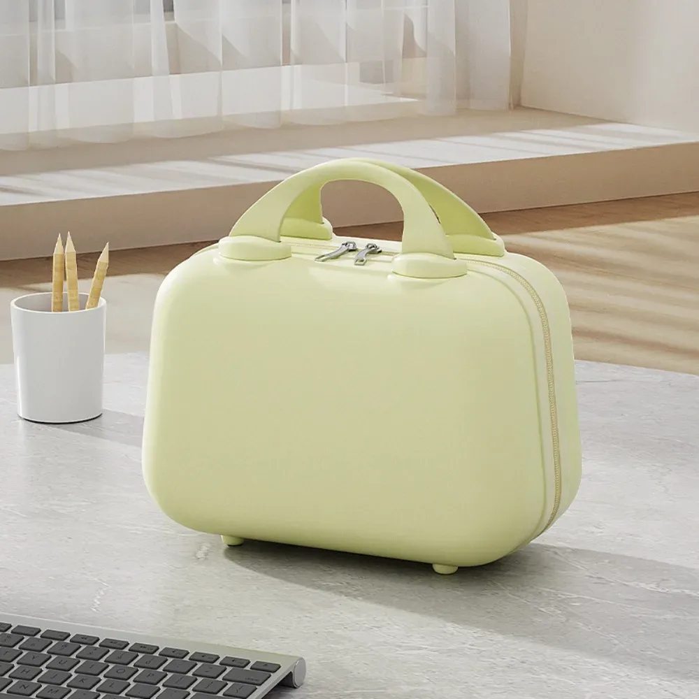 boîte de rangement pour articles de toilette, valise carrée de couleur unie, grande capacité, 14 pouces, étuis cosmétiques portables, trousse de maquillage à fermeture éclair, pour voyage