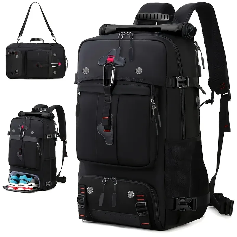 convient pour la randonnée et le camping en plein air – une sacoche polyvalente trois-en-un. un sac à dos de voyage spacieux avec compartiment à chaussures