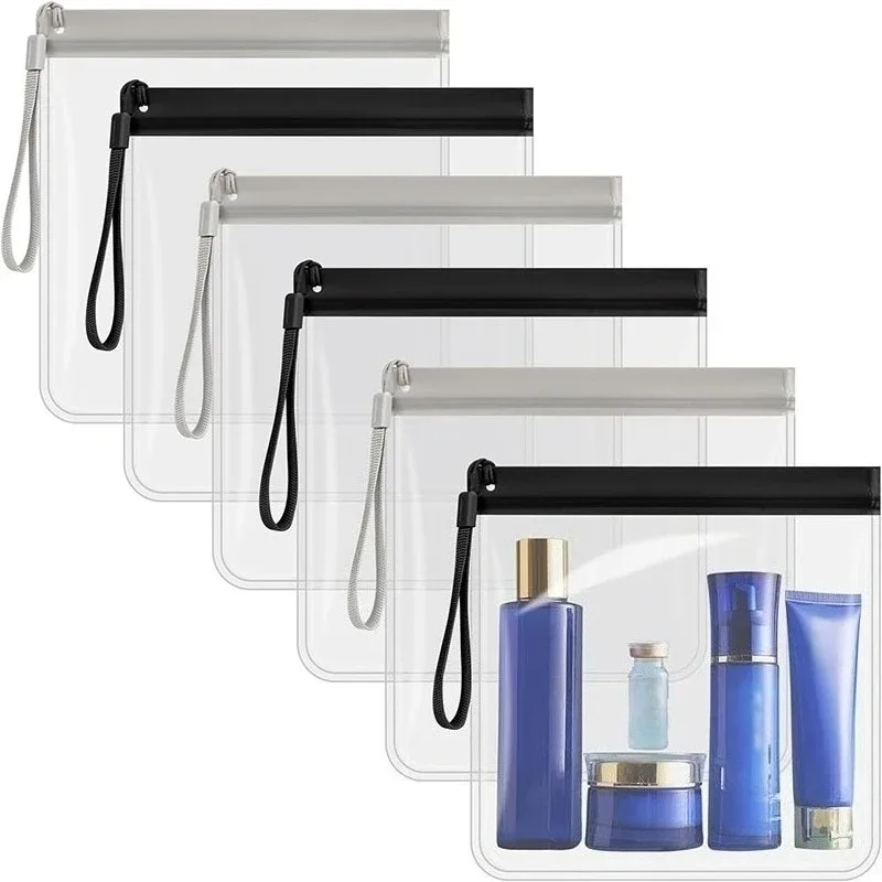 Trousse de toilette de voyage transparente EVA, 2 pièces, organisateur de cosmétiques scellé étanche, pochette de lavage Portable pour le rangement et le nettoyage