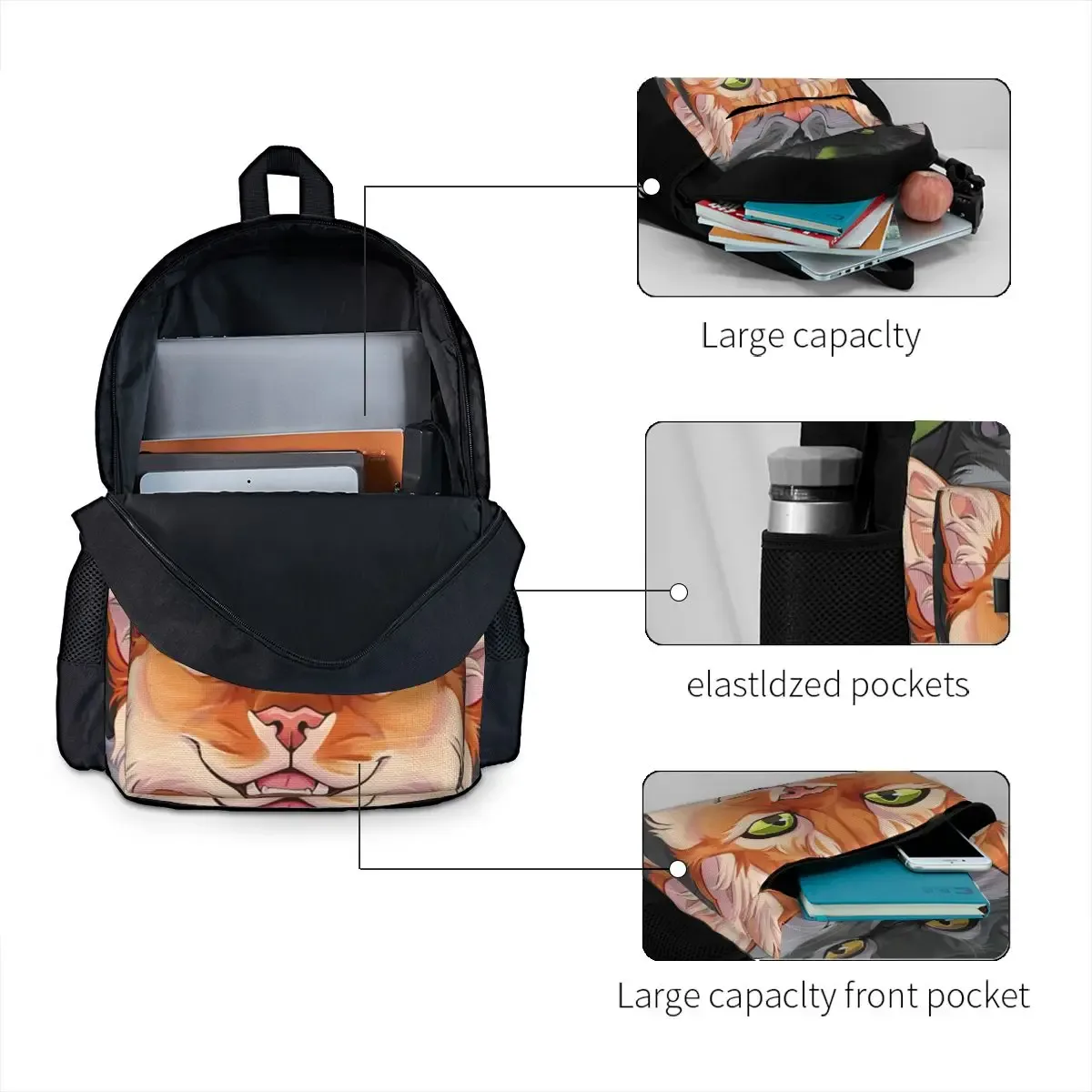 sac à dos warrior cats pour garçons et filles, sac d'école pour enfants, sacs à bandoulière pour ordinateur portable pour hommes et femmes