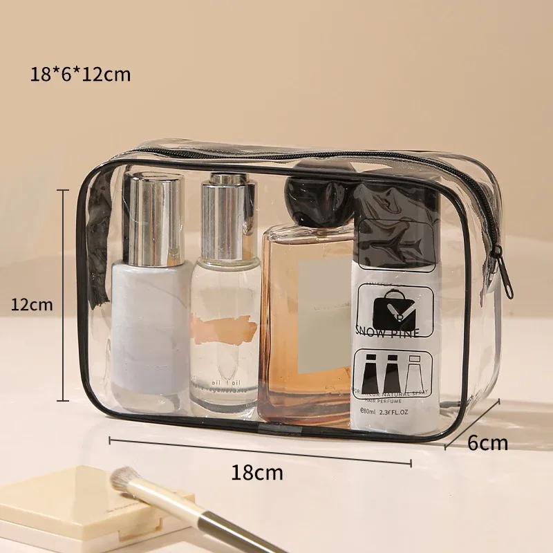 【a6l】trousse de toilette transparente en pvc durable, organiseur de maquillage et cosmétiques de voyage avec fermeture à glissière, accessoire de voyage