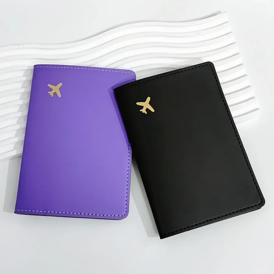 porte-passeport en cuir pu, étui de voyage, accessoires de voyage, portefeuille tendance pour filles et garçons