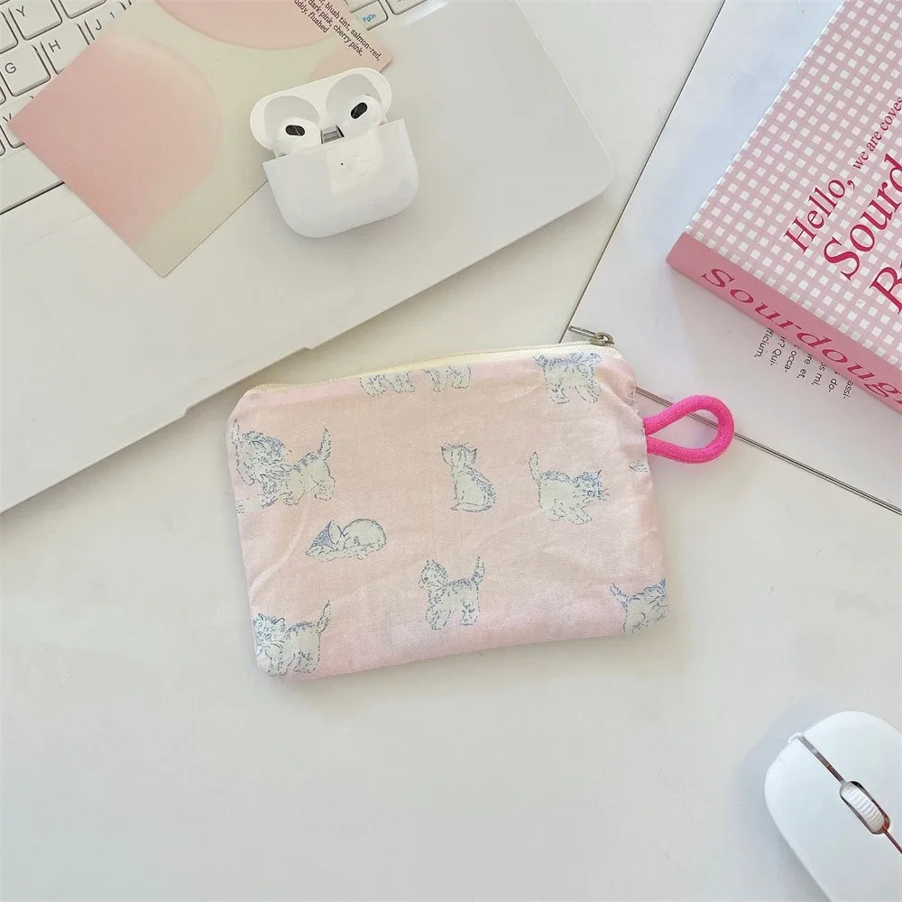 nouveau imprimé mini maquillage rouge à lèvres pochette de rangement porte-monnaie sac de carte mignon femmes cosmétique organisateur sac portable petit sac de rangement