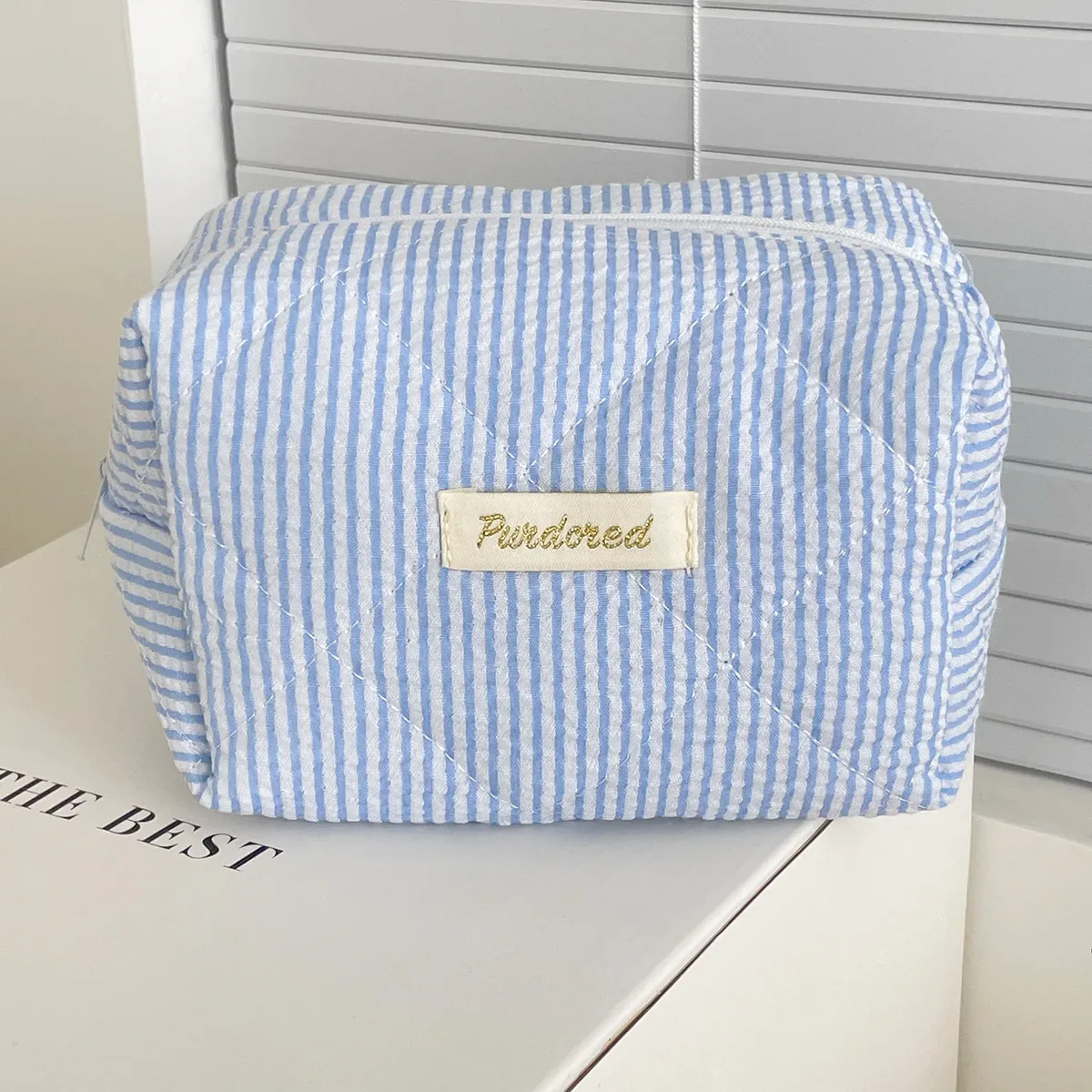 sacs de rangement pour documents à rayures pour femmes, sac à cosmétiques décontracté pour femmes, haute capacité, trousse à crayons mignonne, sacs à main de maquillage pour femmes, bonbons