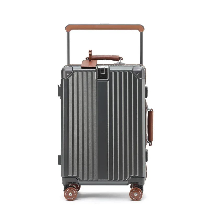 valise à poignée large avec porte-gobelet, valise de voyage, cabine, peintures tsa, serrure, sacs de voyage, boîte en cuir, 20 ", 24/26", nouveau