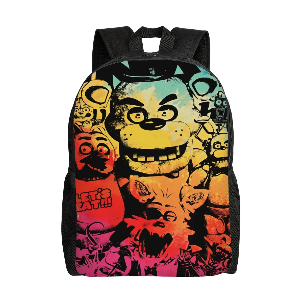 sac à dos fnaf horror game pour hommes, grands sacs à dos en polyester, sacs décontractés pour lycée, sac à dos de voyage personnalisé