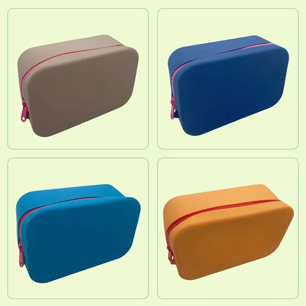 porte-cartes de crédit en silicone, sac de rangement, pochettes à rouge à lèvres, pochette à fermeture éclair, porte-monnaie en silicone, organiseur de voyage étanche