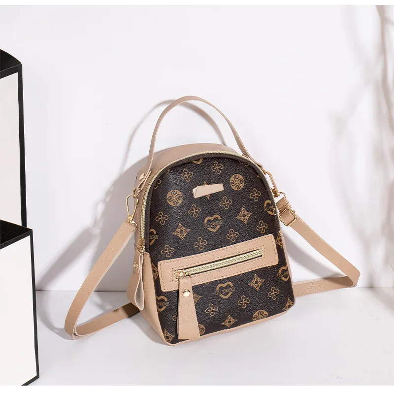 sac à dos mini femme cuir pu imprimé élégant multifonction léger sac à bandoulière pour sortie quotidienne voyage