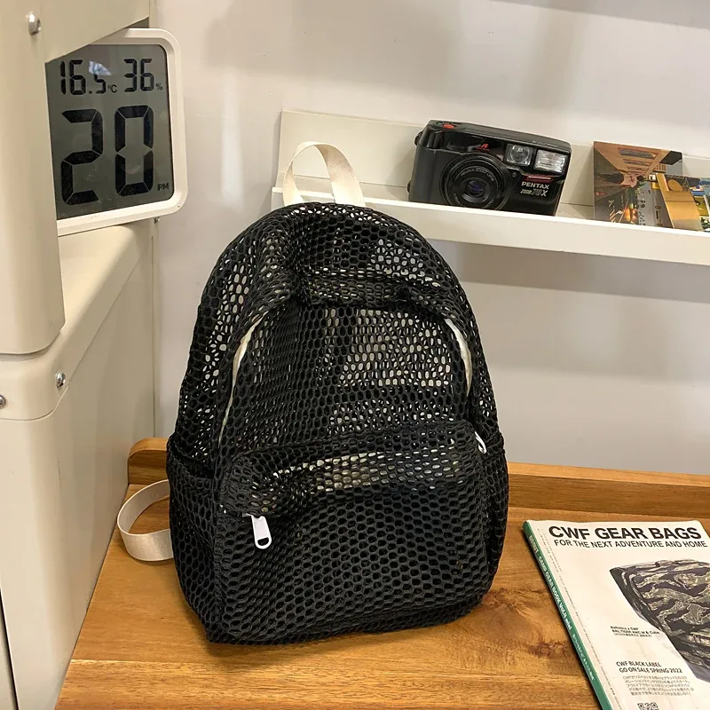 nouveautés petit sac à dos en maille sacs femmes mode couleur unie sacs à dos femmes voyage simple plage étudiant école sacs à dos