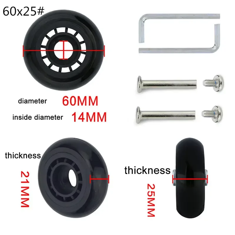 roues de remplacement pour valise à roulettes, accessoires universels, multi-taille, 1 pièce