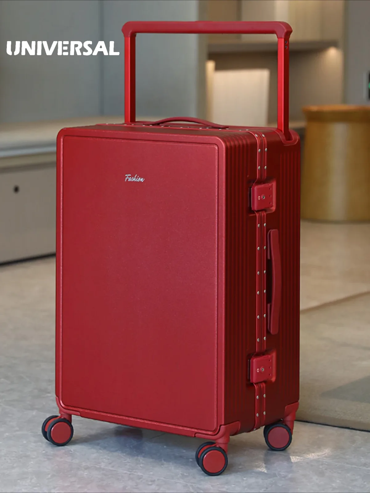 nouvelle valise de voyage haut de gamme 2026 à poignée télescopique large, avec cadre en aluminium, robuste et grande capacité, pour le transport en cabine
