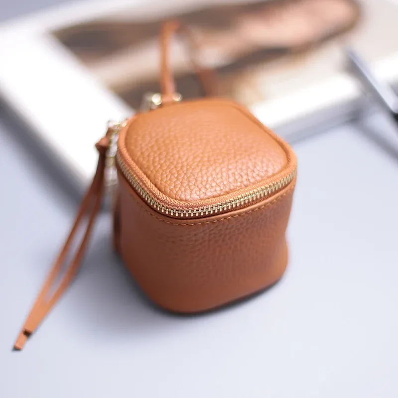 sac à cosmétiques en cuir véritable pour femmes, trousse à cosmétiques à la mode, pochette de maquillage, mini trousse de toilette, pochette à cosmétiques