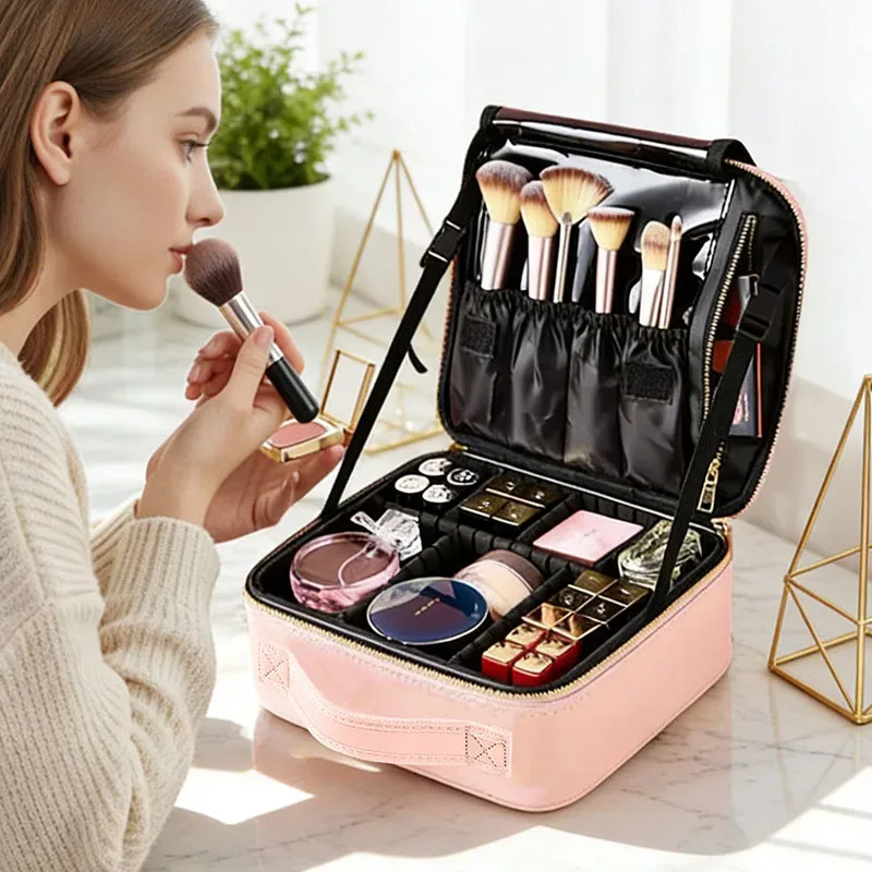 nouvelle trousse de maquillage pour femmes, étanche, pour voyage, rangement de pinceaux de beauté, outils de broderie, étui cosmétique professionnel, boîte de maquillage