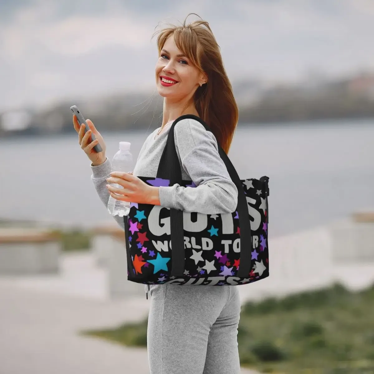 sac fourre-tout personnalisé olivia guts world tour pour femme, grande capacité, chanteuse américaine, auteurs-composeurs, salle de sport, plage, sacs de voyage, 2024