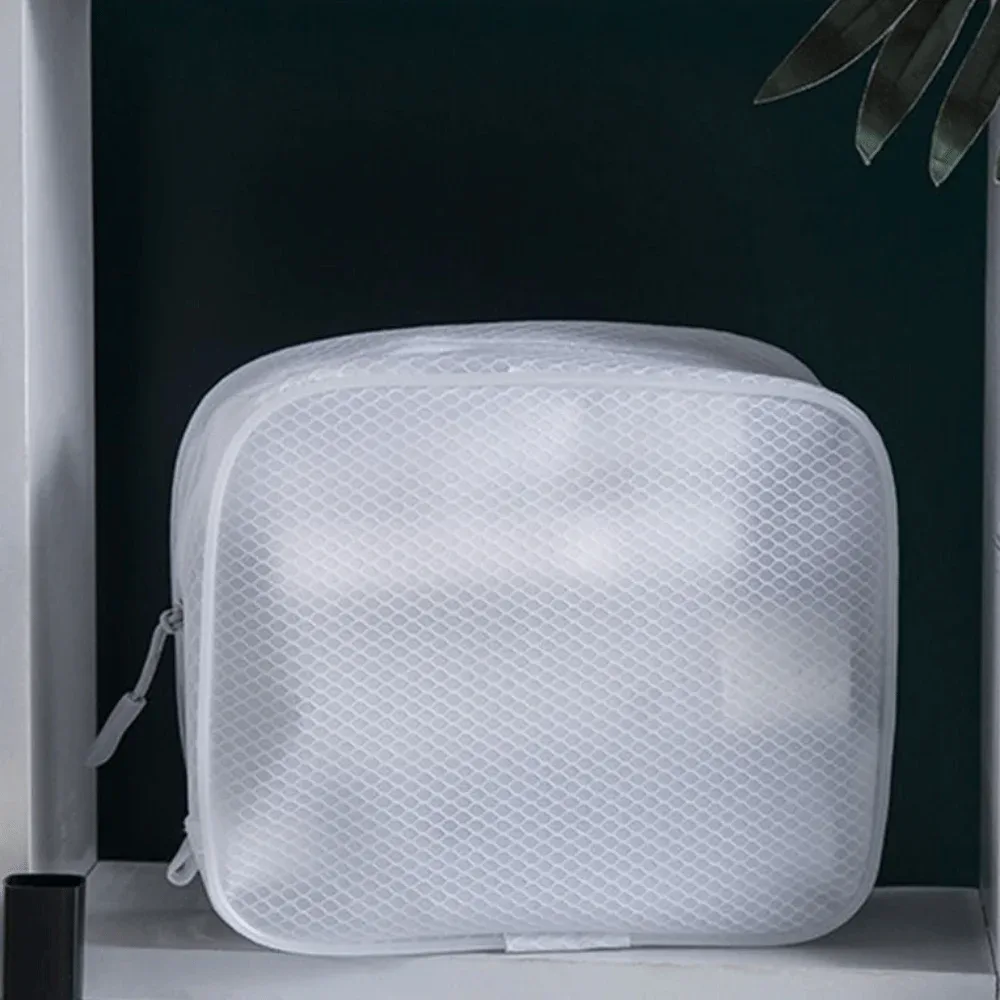 Pochette de lavage en tissu maillé EVA blanche, organiseur de voyage, trousses de maquillage, sacs cosmétiques en maille, sac de rangement combiné pour articles de toilette
