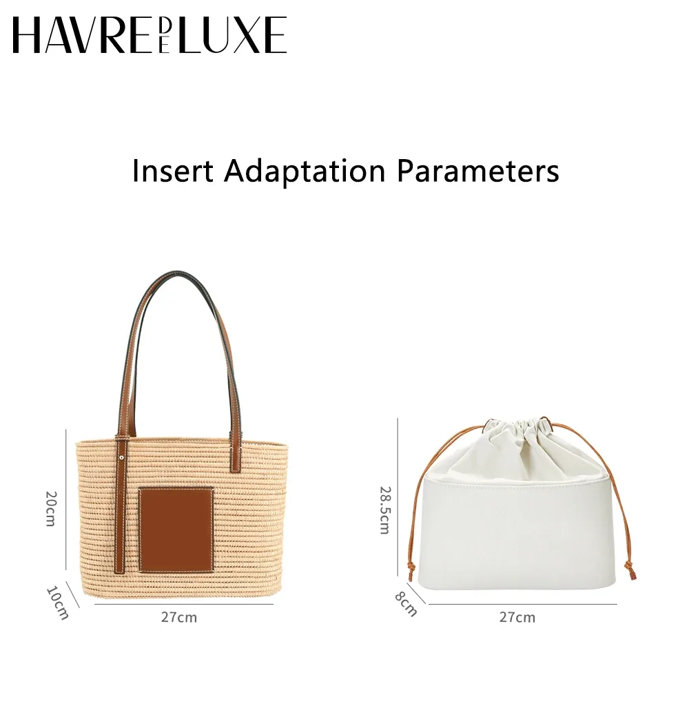 insert organisateur de sac pour panier lew, support de sac à cordon tissé en paille, sac intérieur dans les accessoires de sac