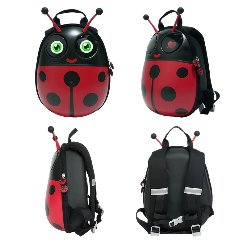 sac à dos scolaire imperméable intelligent à coque rigide pour enfants, forme d'animal, yeux led dynamiques, multifonctionnel pour garçons et filles