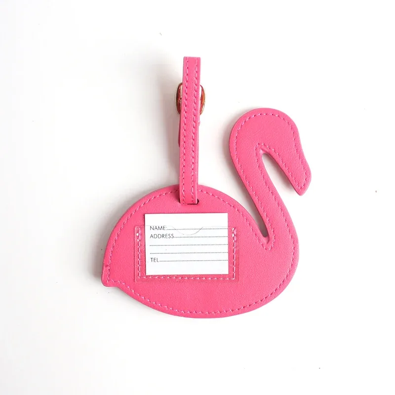 étiquette de bagage créative au design flamant rose, pour voyage, style moderne, accessoires de bagages de haute qualité, étiquette de valise d'embarquement, 1 pièce