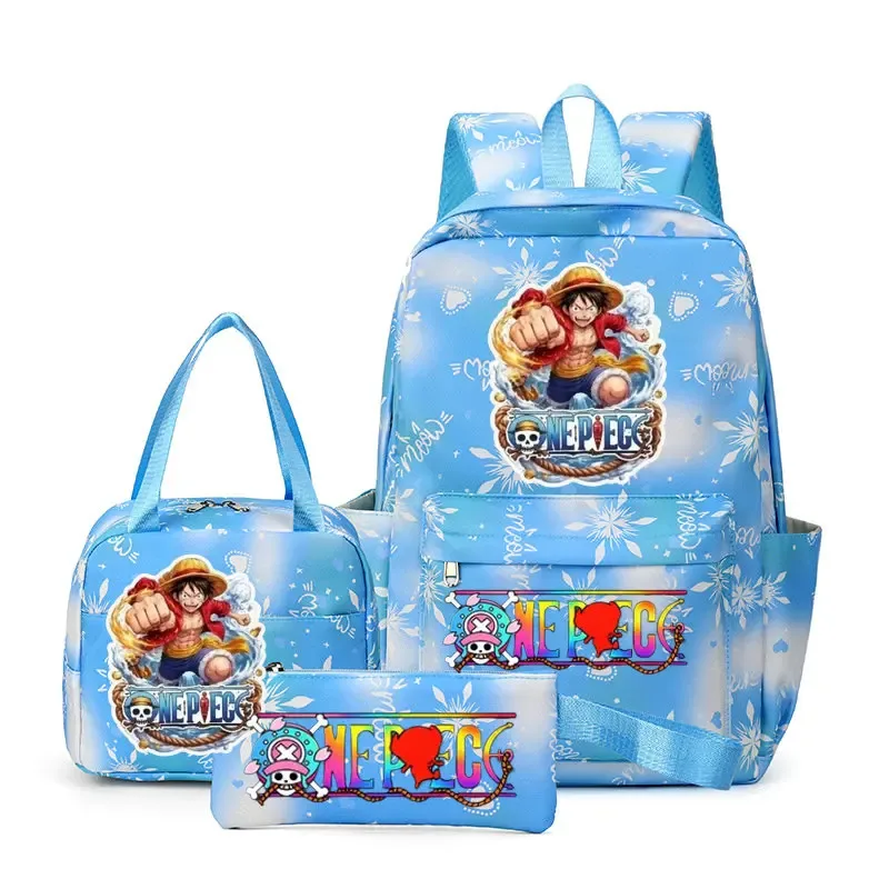 sacs à dos one piece pour femmes et hommes, sac d'école grande capacité, sac à dos imprimé, sac de voyage, sac à dos pour homme, mochila, lot de 3