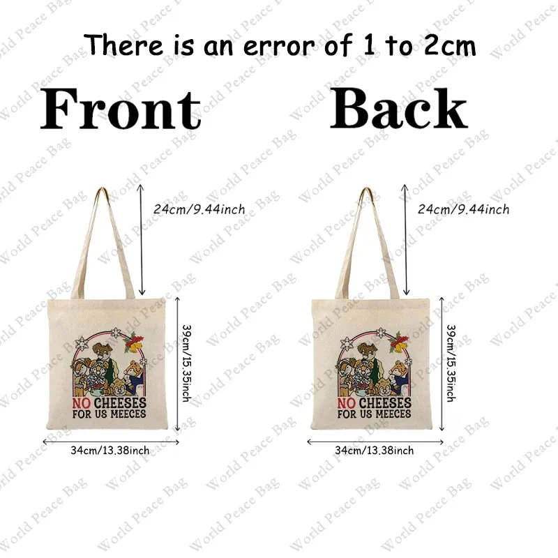 Le Muppet-Sac fourre-tout à motif de Noël Carol Mouse, pas de fromage pour nous, sac en toile pour voyage, 03Commute, 1 PC