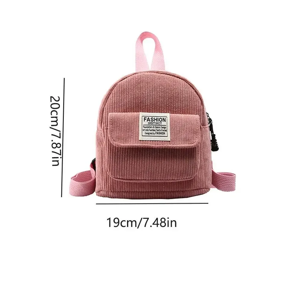 sac à dos en velours côtelé pour téléphone portable pour femme, sac à main de style coréen, mini sacs initiés, sac à dos solide, sacs d'école pour document