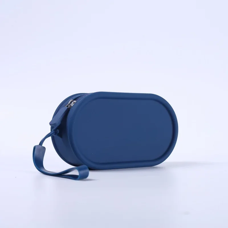 pochette de rangement en silicone, étanche, avec fermeture éclair, sac de maquillage 16,7 cm x 9,1 cm x 4,5 cm, grande capacité, pochette portable