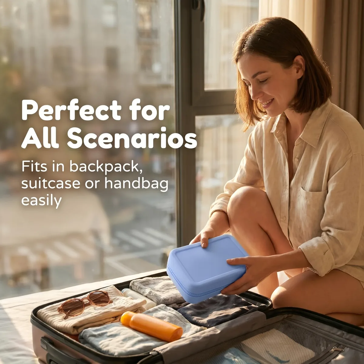 trousse de maquillage de voyage en silicone résistante à l'usure, adaptée aux cosmétiques et aux articles de toilette, réutilisable, facile à nettoyer, idéale pour les voyages et l'usage quotidien - cadeau de vacances parfait pour les femmes, les voyageuses et les passionnées de maquillage