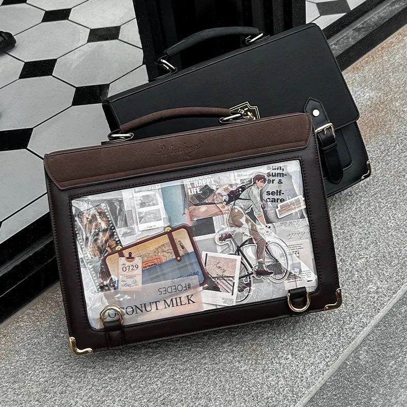 vintage jk ita sac transparent mochila étudiant universitaire tout-match mochilas mujer original sac à dos femmes jeunes sacs
