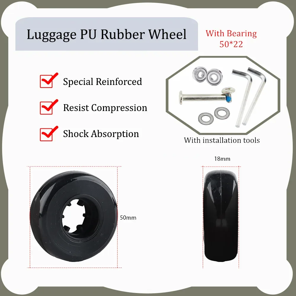 rouleaux de compression en caoutchouc pu pour bagages, roue de remplacement, valise à roulettes, boîte à mot de passe de voyage, accessoires de réparation, degré d'usure