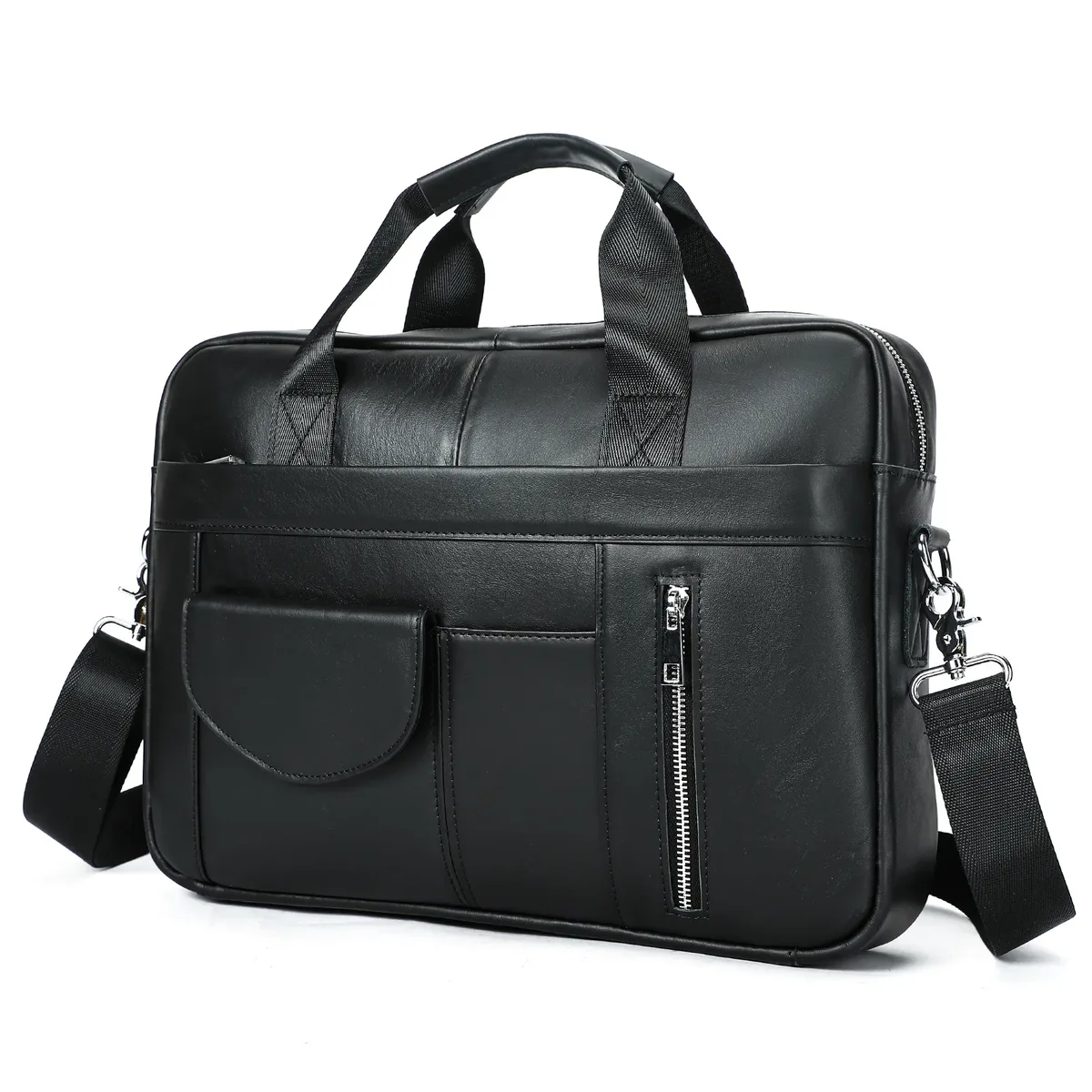 porte-documents en cuir véritable pour hommes, best-seller, grande capacité, sacoche pour ordinateur portable de 14 pouces, sac en cuir de vachette de qualité supérieure