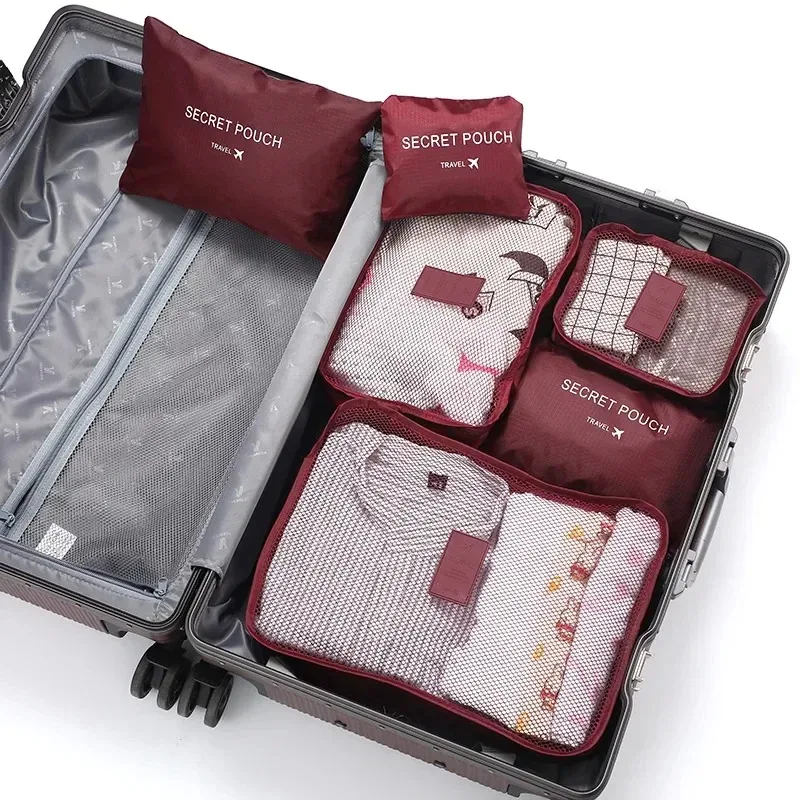 ensemble de 6 sacs de rangement de voyage, ensemble de sacs de rangement pour valise, organiseurs de bagages portables, organiseurs pliables pour vêtements et chaussures